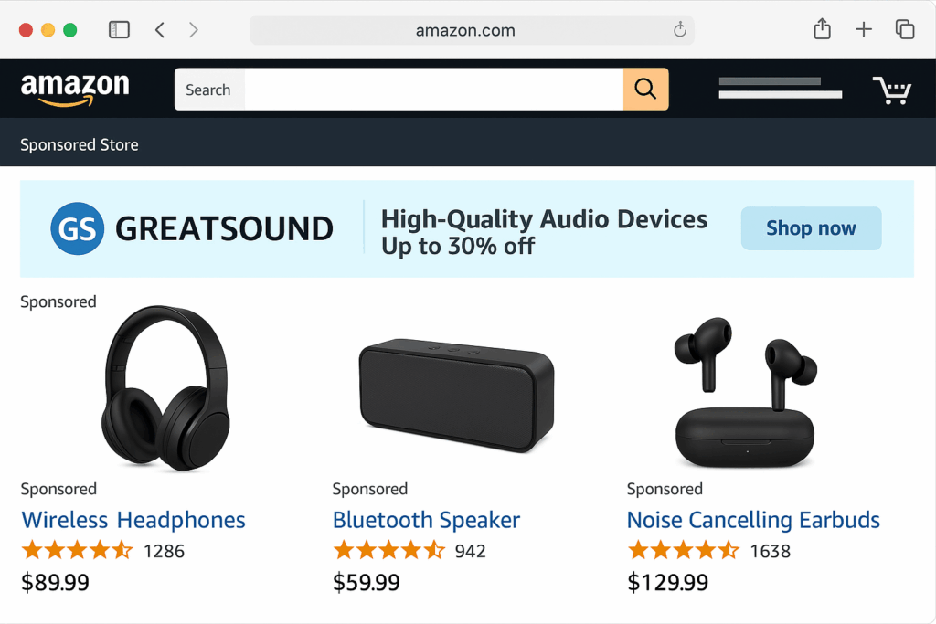 exemple amazon sponsored store